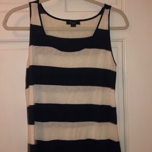 Navy and white striped tank